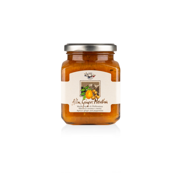 Alpe Pragas – Composta di Albicocca, Zenzero e Menta da 335 gr.