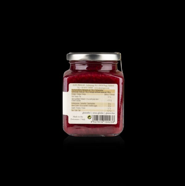Alpe Pragas – Composta di Lampone e Rabarbaro da 335 gr. - Image 3